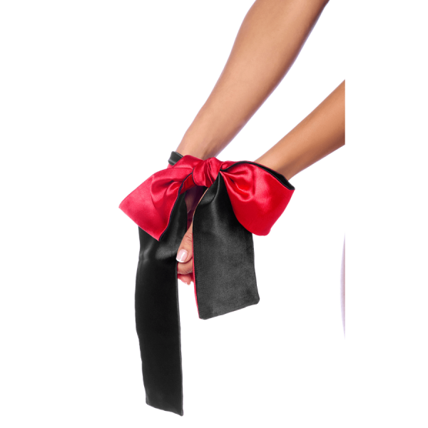 Accessoire coquin en satin réversible noir & rouge 